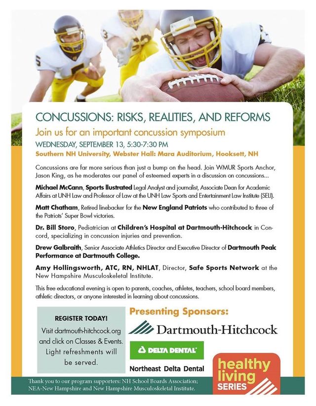 Flyer for September 13, 2017 Symposium on Concussions